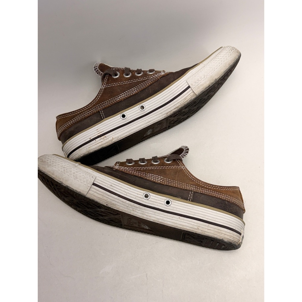Converse All Star Brown Leather Low Top Sneakers 118992 Mens 8 Womens 10 - Picture 2 of 14